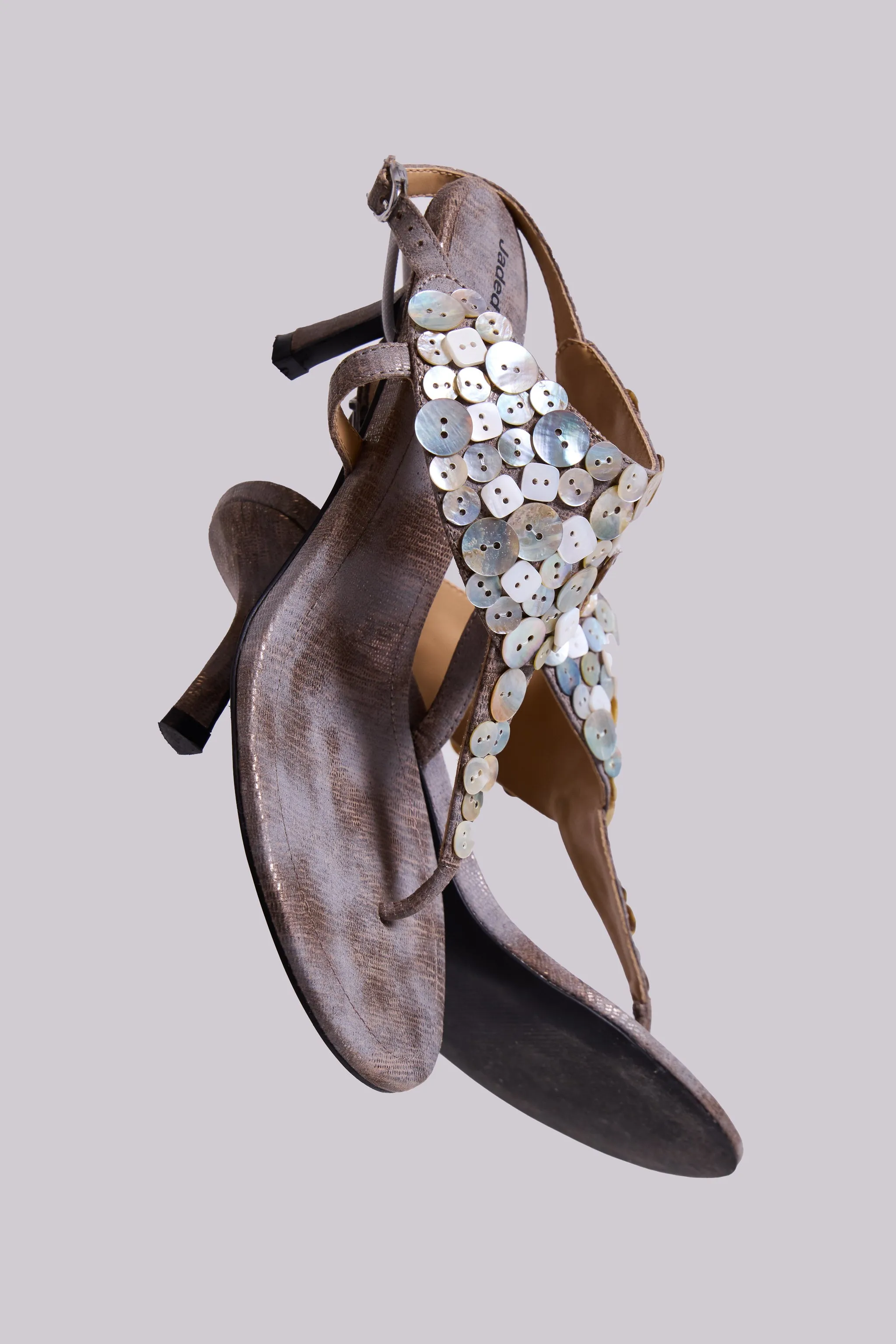Azaela Metallic Button Heeled Sandals sold by Jaded London product image thumbnail 3