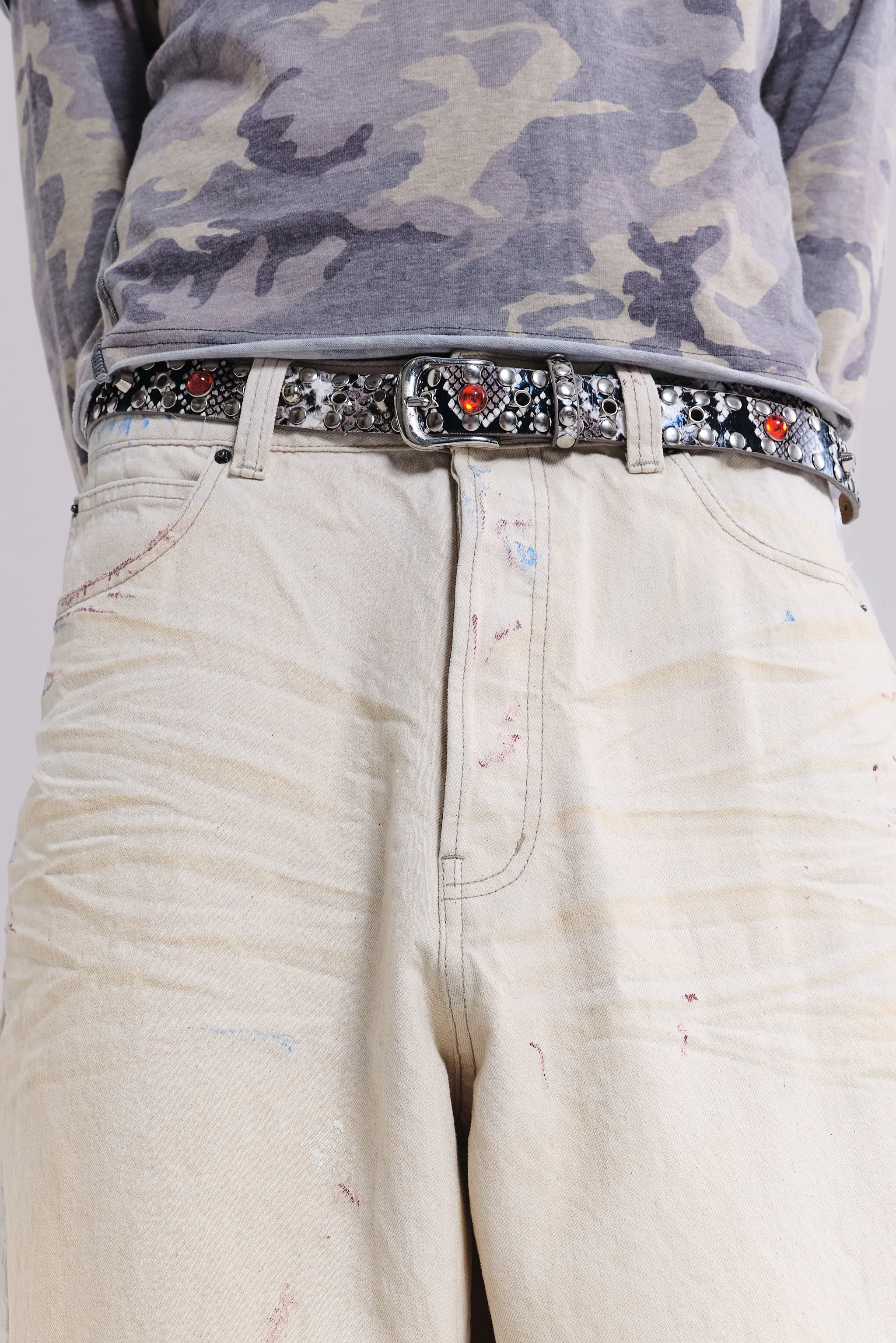 Ecru Paint Colossus Jeans sold by Jaded London product image thumbnail 3
