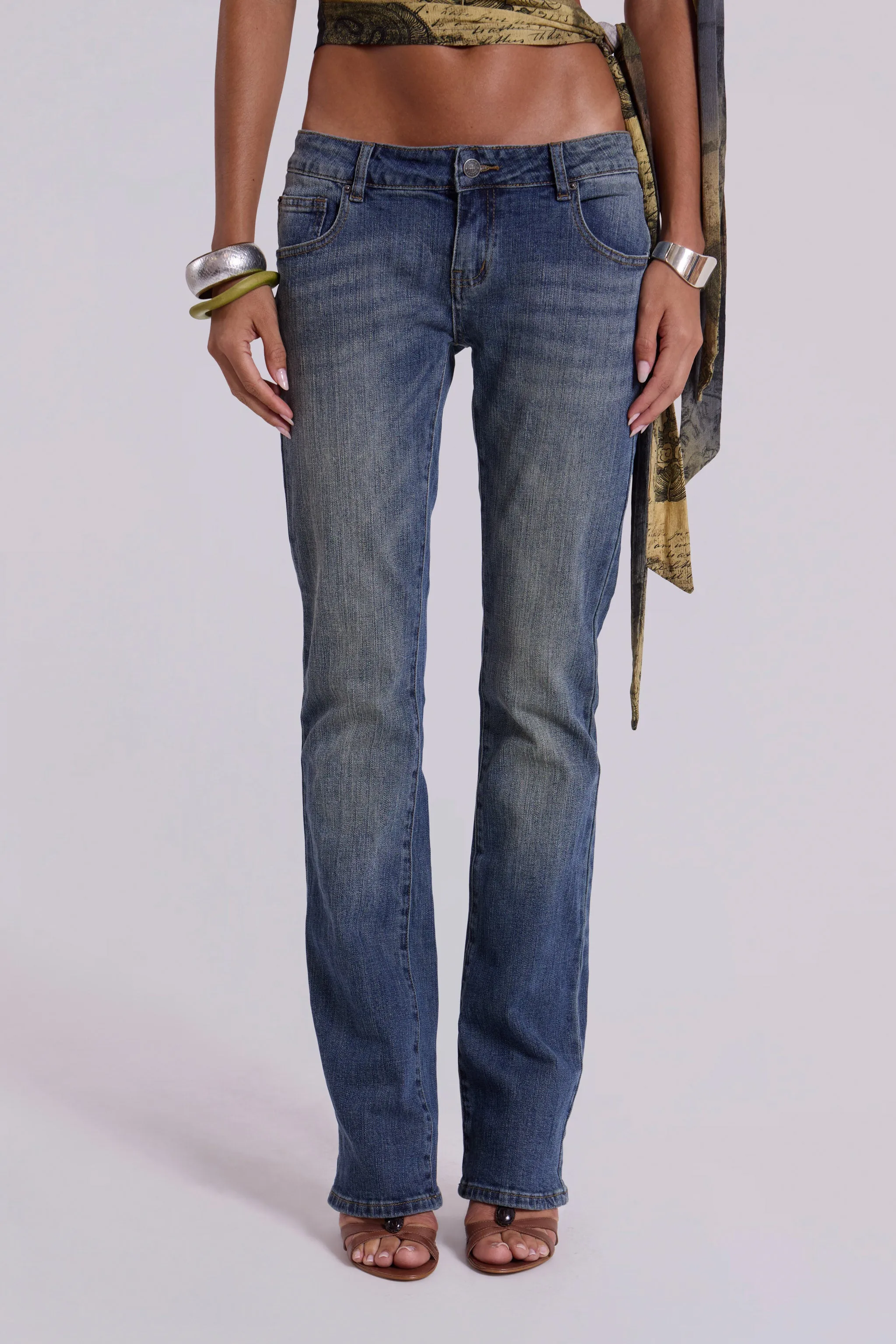 Cassia Cooper Bootcut Jeans in Mid Blue sold by Jaded London product image thumbnail 2