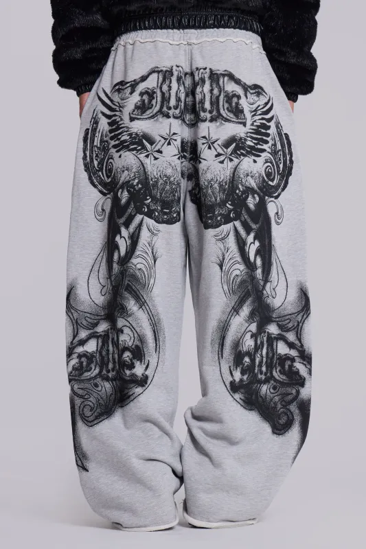 Gothic Print Baggy Monster Joggers sold by Jaded London