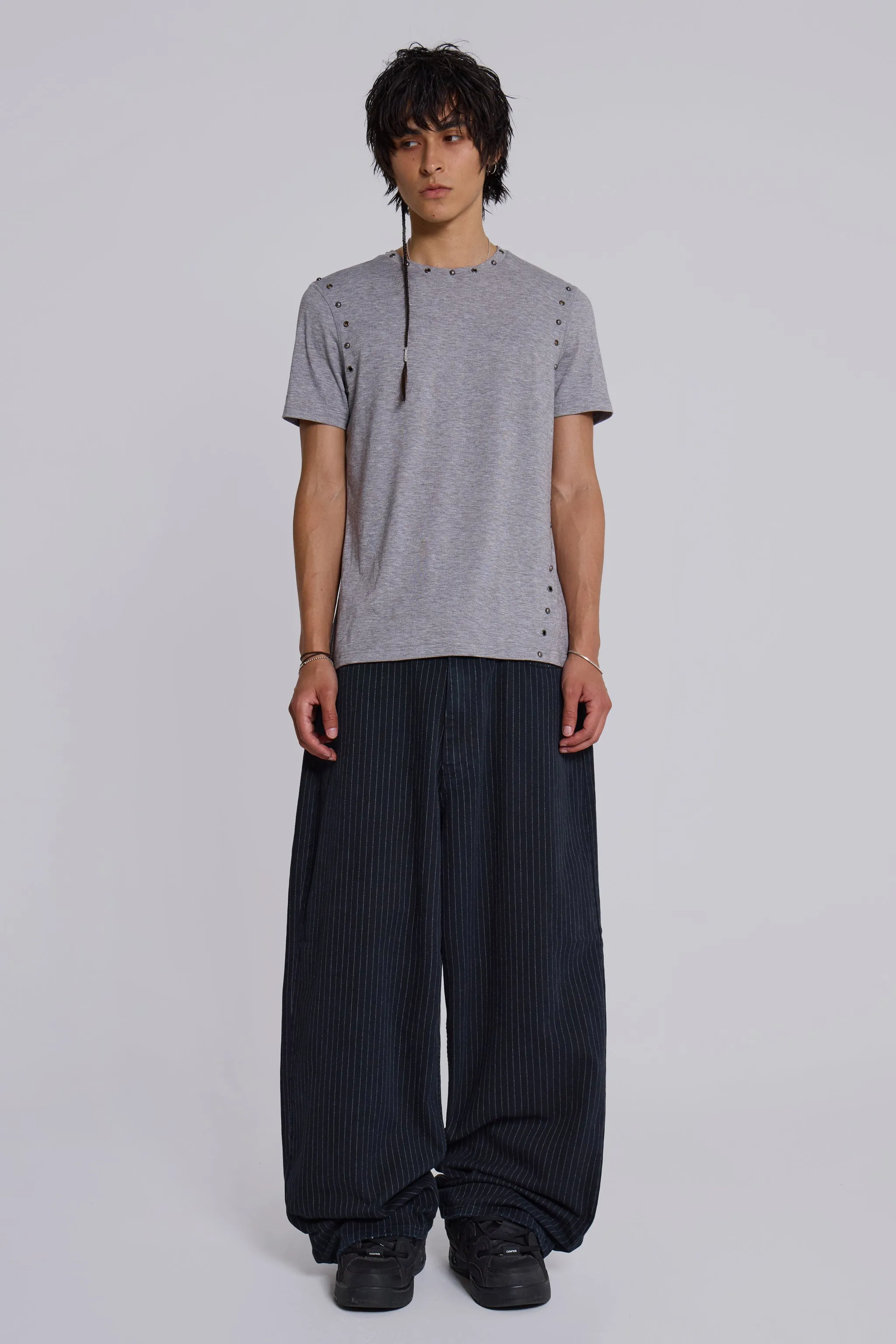 Black Pinstripe XL Colossus Jeans sold by Jaded London product image thumbnail 3