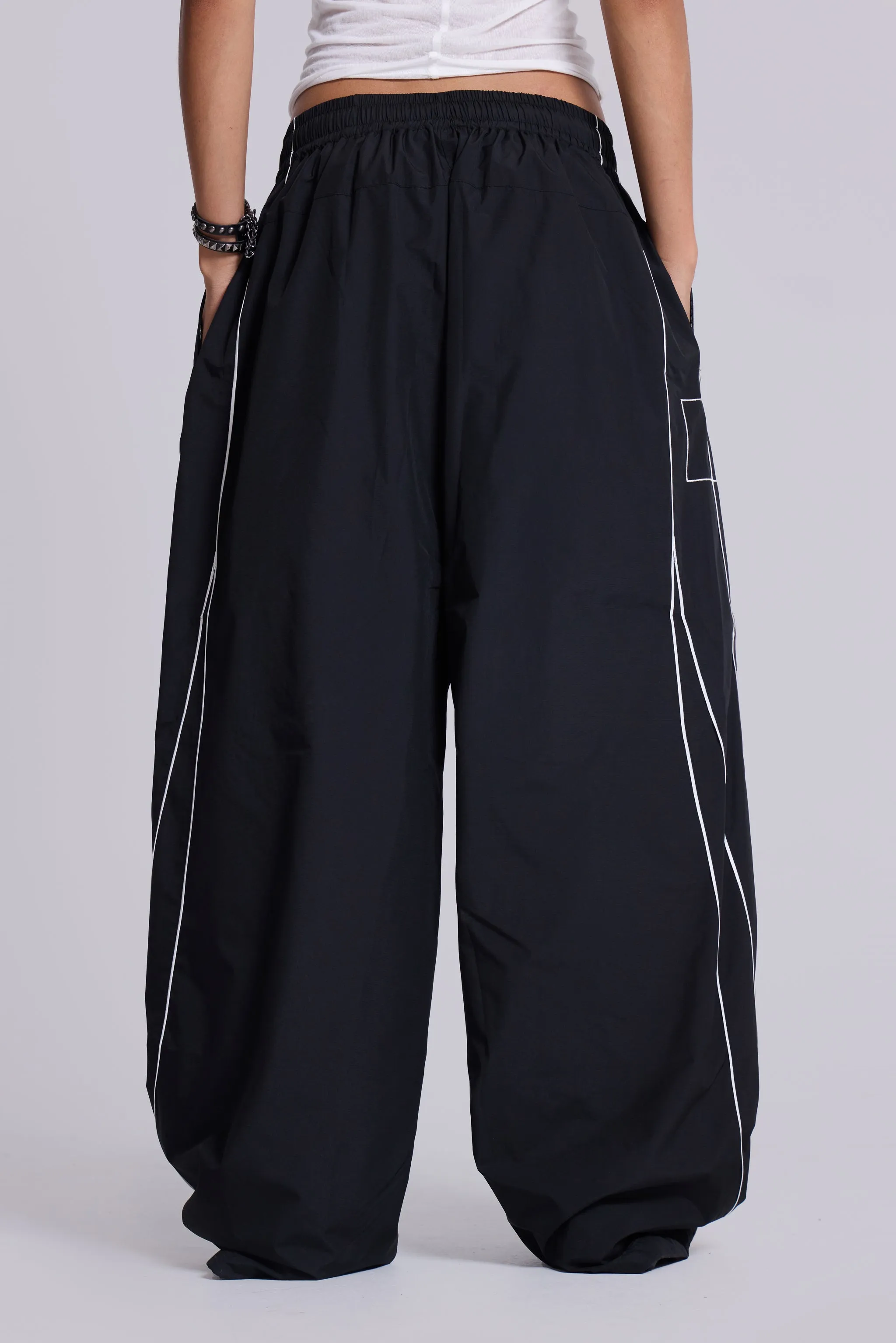 P.O.A. Black Vapor Tracksuit Bottoms sold by Jaded London product image thumbnail 4