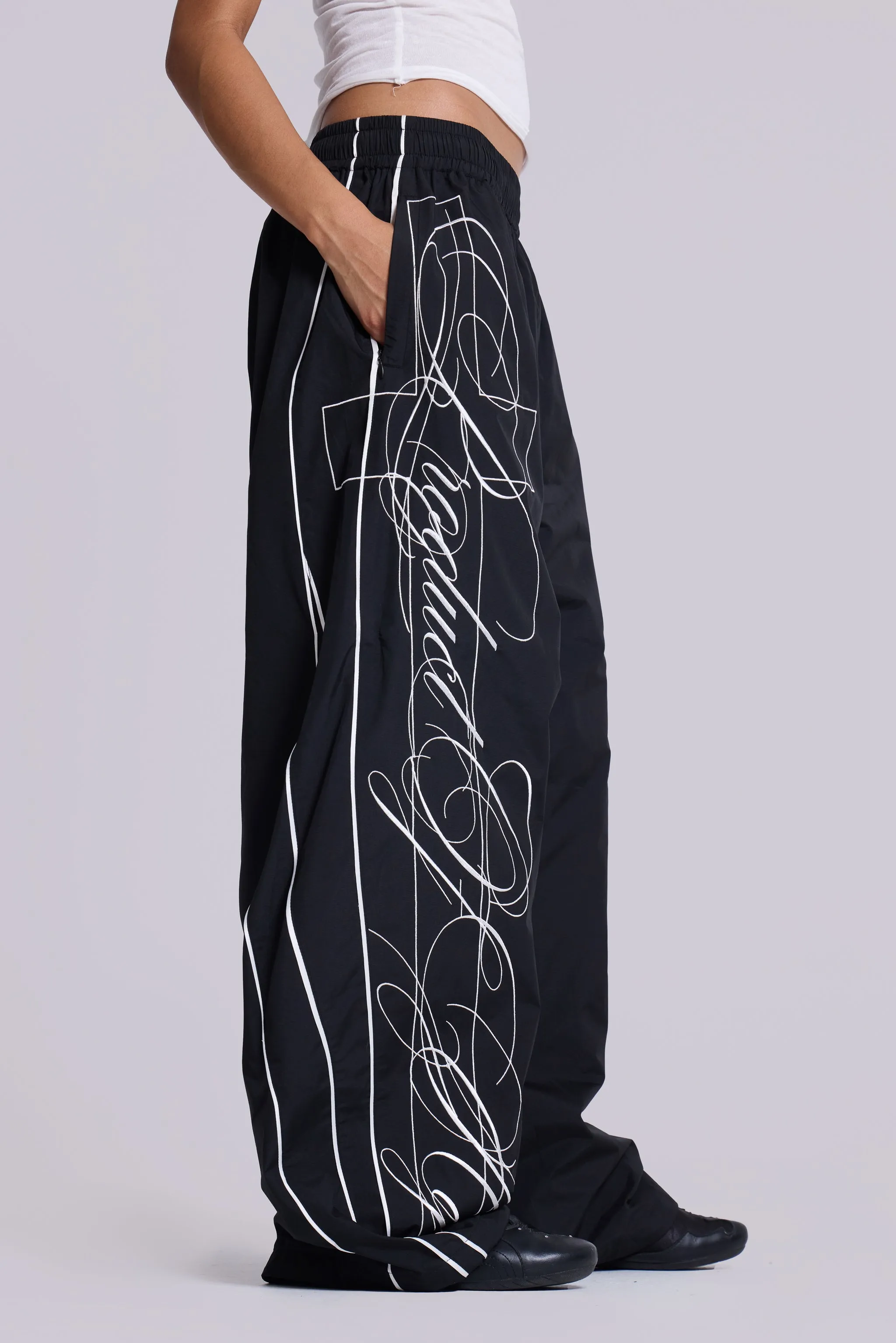 P.O.A. Black Vapor Tracksuit Bottoms sold by Jaded London product image thumbnail 5