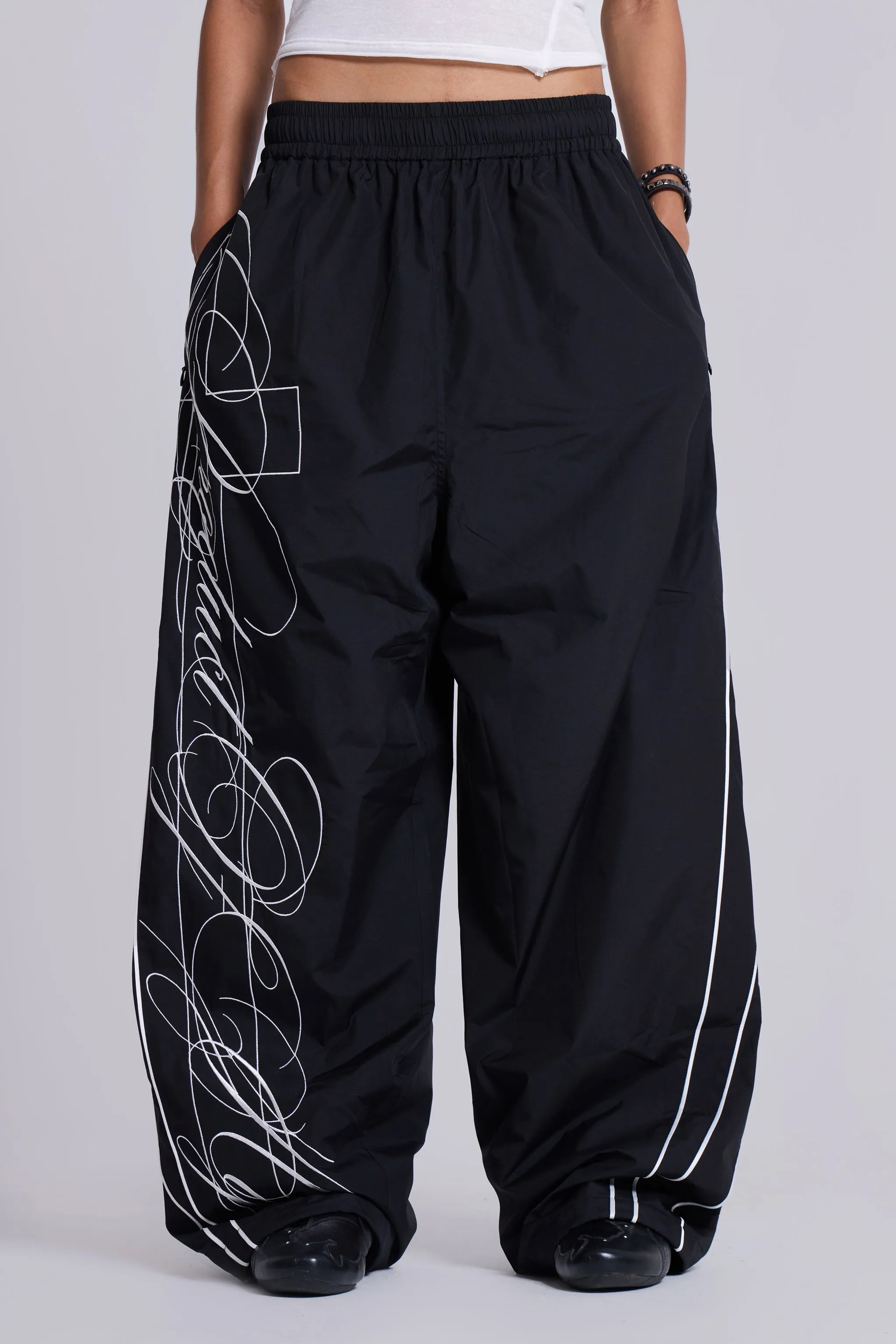 P.O.A. Black Vapor Tracksuit Bottoms sold by Jaded London product image thumbnail 2