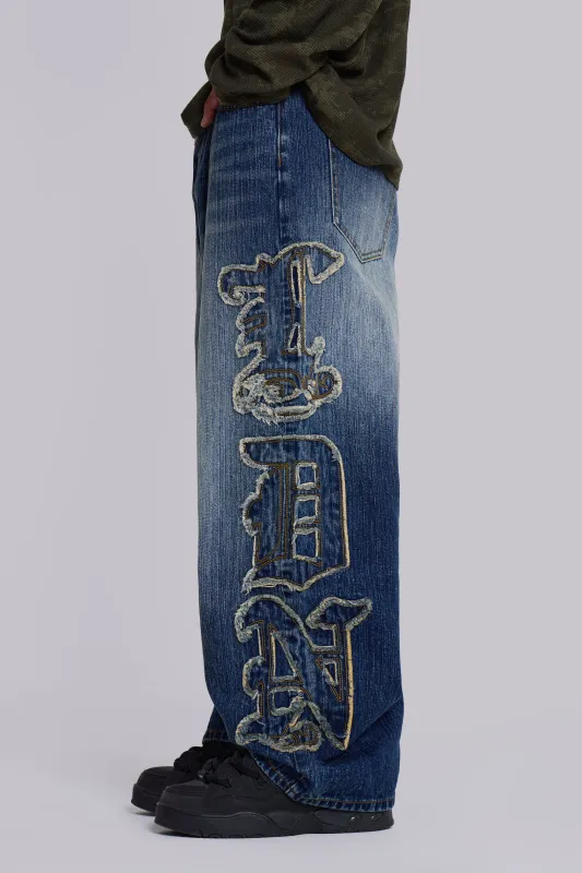 LDN Applique XL Colossus Jeans sold by Jaded London