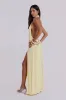 Darya Hand Beaded Backless Maxi Dress in Butter sold by Jaded London