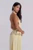 Darya Hand Beaded Backless Maxi Dress in Butter sold by Jaded London