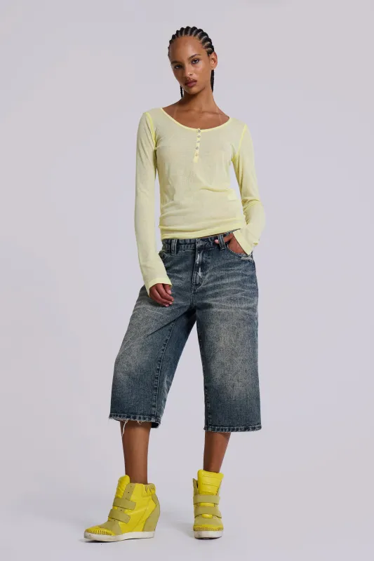 Nia Slim Leg Distressed Jorts sold by Jaded London