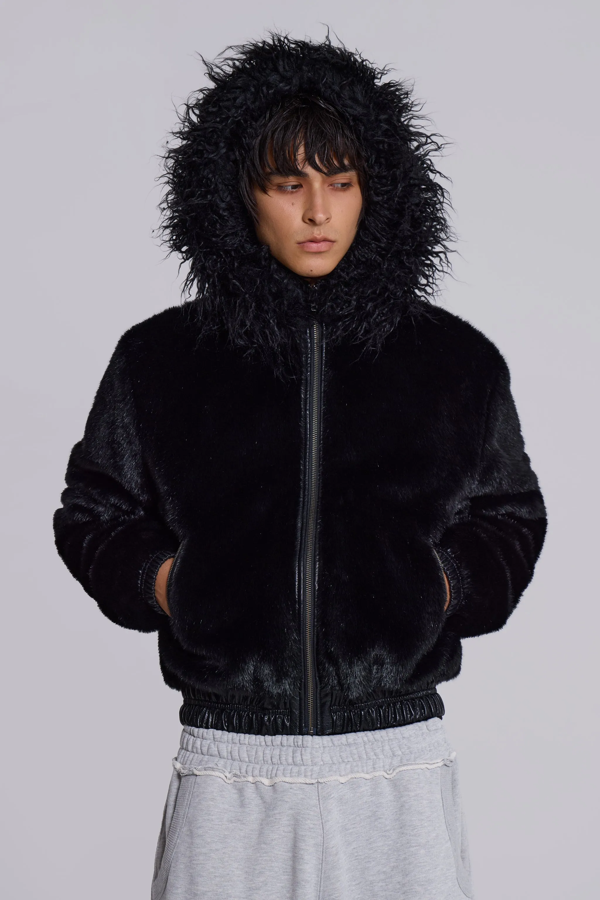 Raven Faux Fur Jacket sold by Jaded London