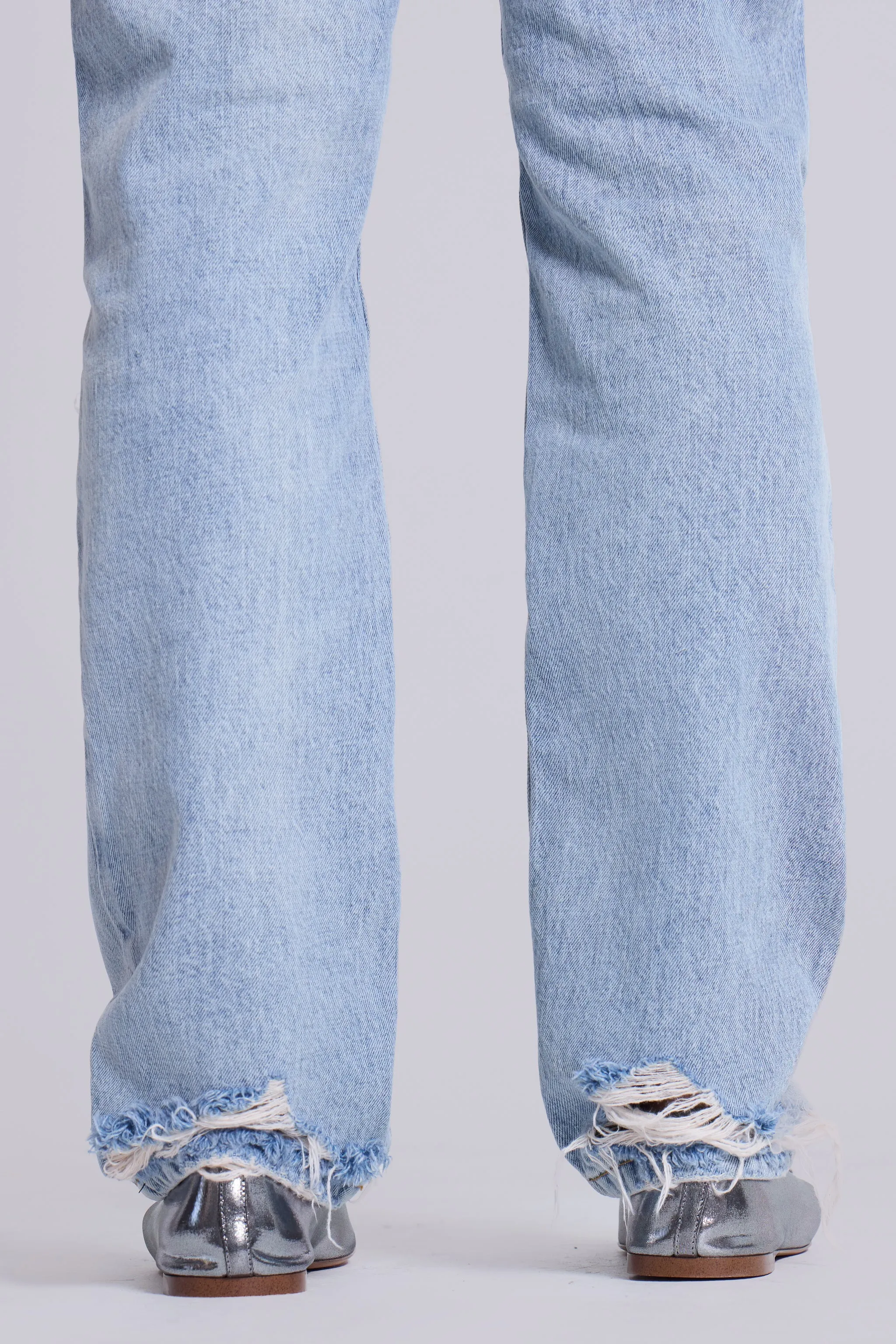 Rider Low Rise Straight Leg Jeans in Light Wash sold by Jaded London product image thumbnail 4