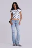 Rider Low Rise Straight Leg Jeans in Light Wash sold by Jaded London