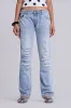 Rider Low Rise Straight Leg Jeans in Light Wash sold by Jaded London