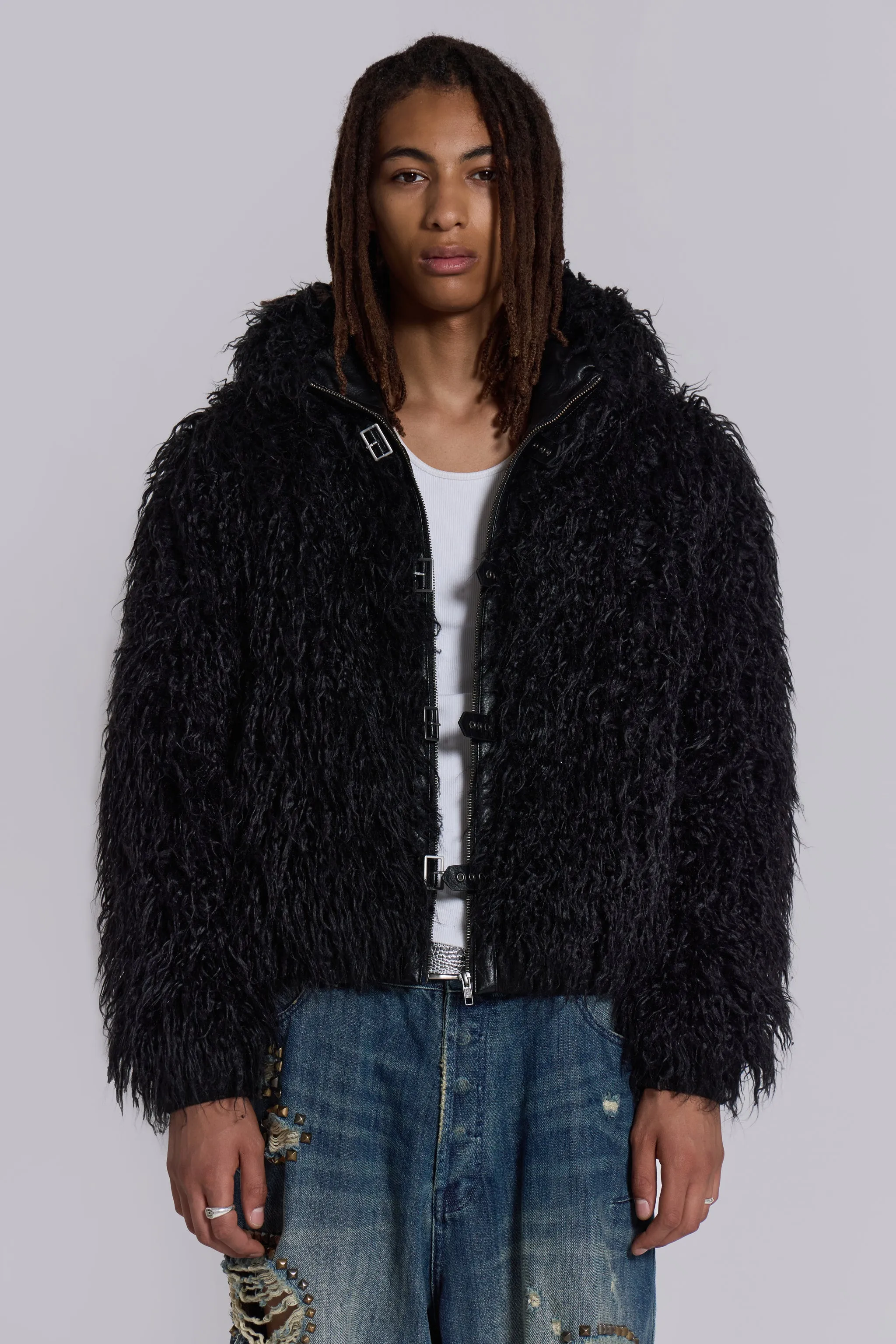 Black Matte Mendoza Jacket sold by Jaded London