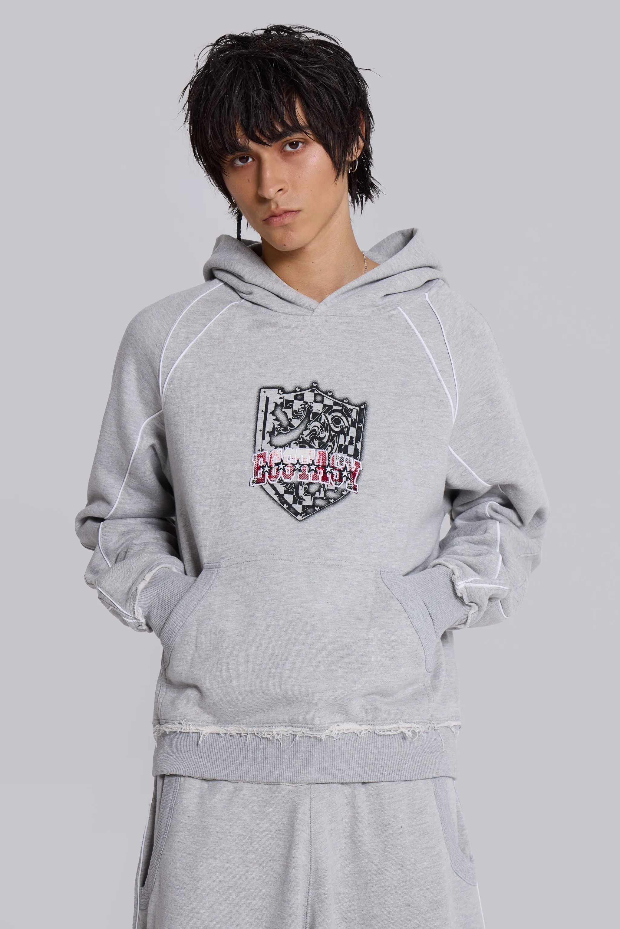 Grey Tempo Hoodie sold by Jaded London