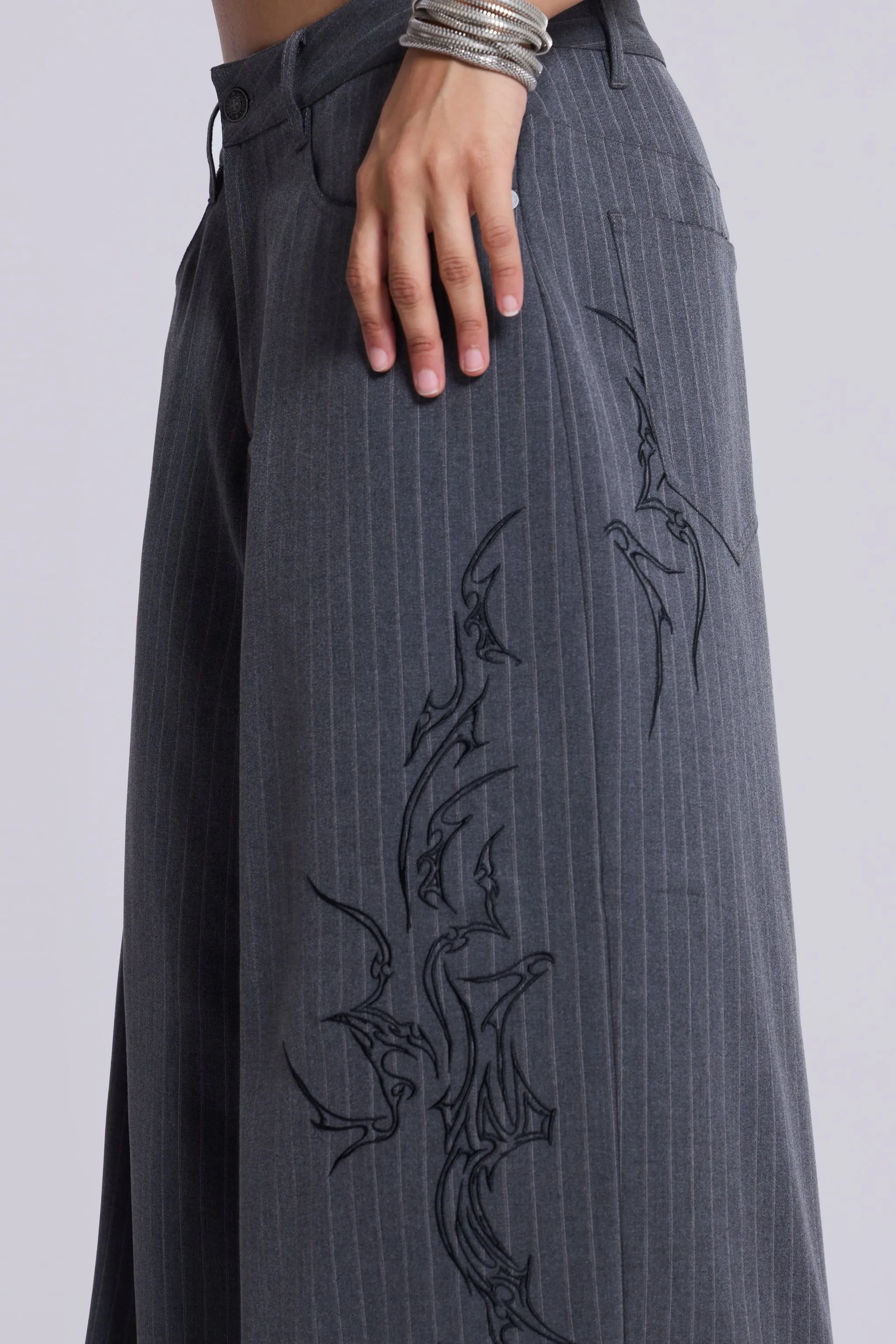 Tattoo Pinstripe Goliath Suit Pants sold by Jaded London product image thumbnail 4