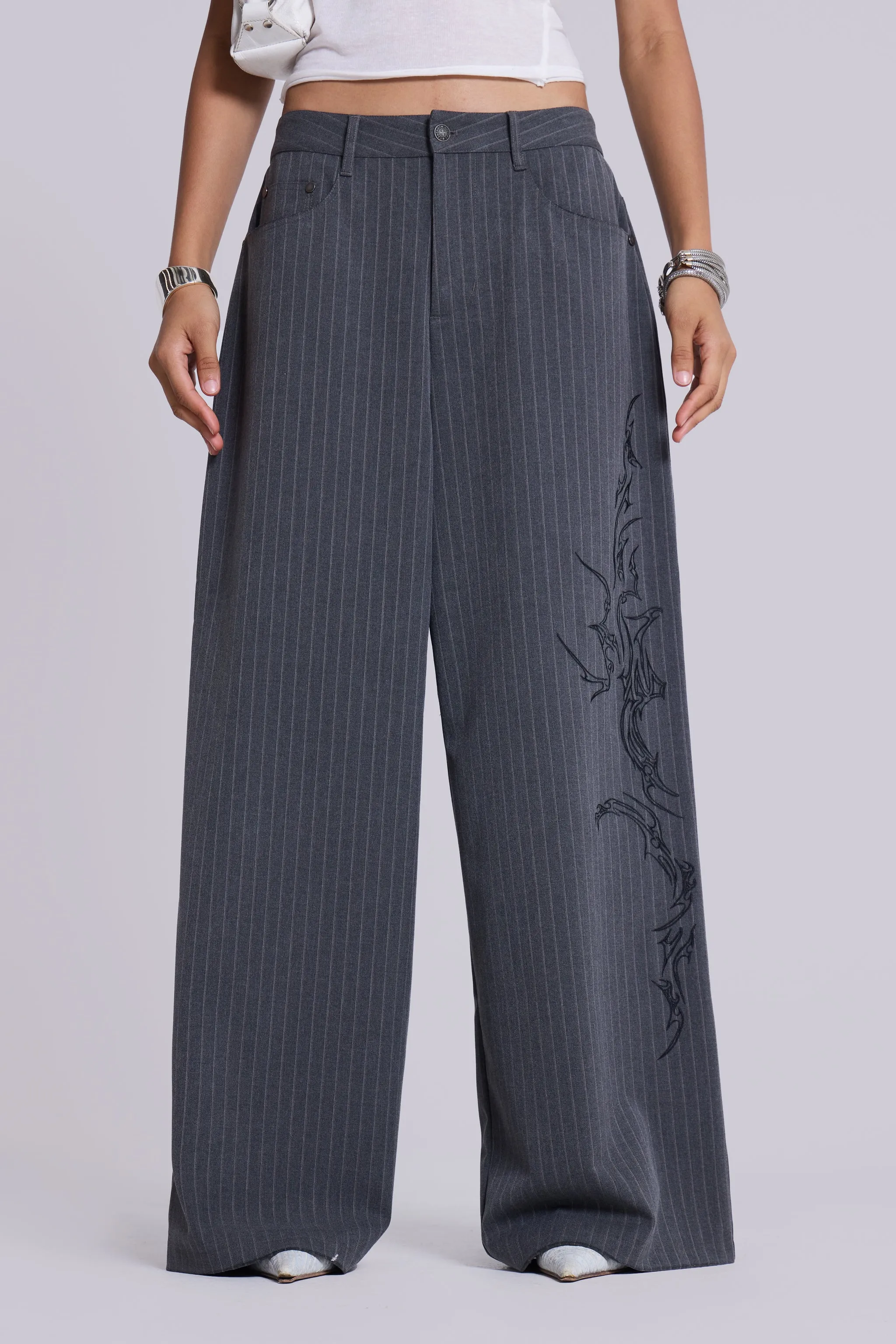 Tattoo Pinstripe Goliath Suit Pants sold by Jaded London product image thumbnail 2