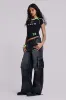 Sun Faded Black Trooper Cargo Pants sold by Jaded London