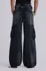 Sun Faded Black Trooper Cargo Pants sold by Jaded London