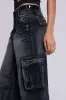 Sun Faded Black Trooper Cargo Pants sold by Jaded London