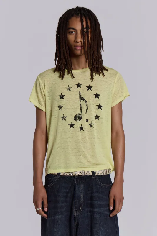 Music Yellow T-Shirt sold by Jaded London