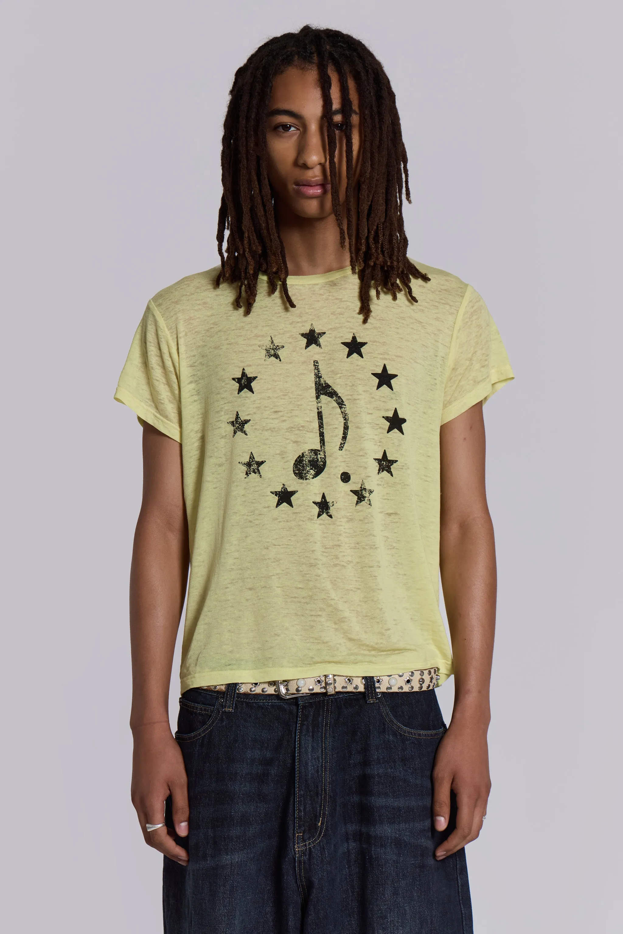 Music Yellow T-Shirt sold by Jaded London