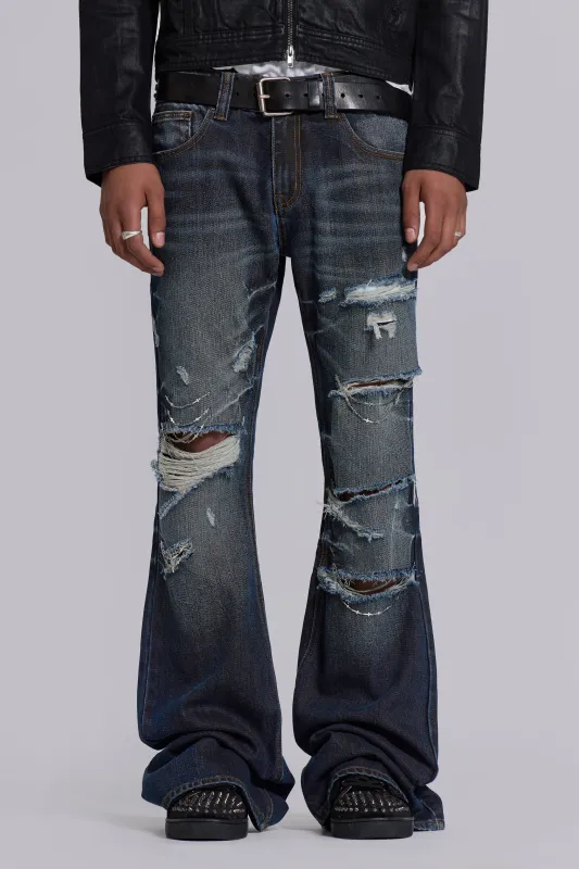 Cross Chain Blue Drift Jeans sold by Jaded London