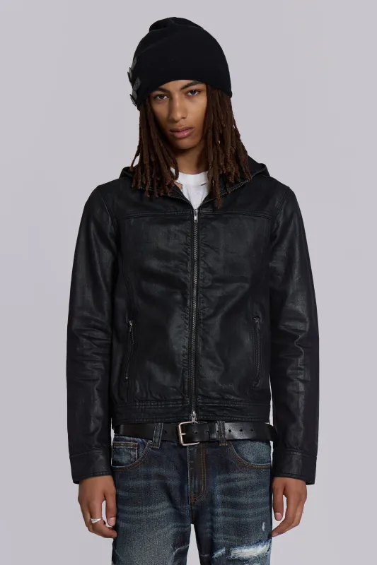 ジャケット・アウター Black Bedrock Waxed Hooded Denim Jacket Bedrock Waxed Denim Jacket | Jaded London | Clothing