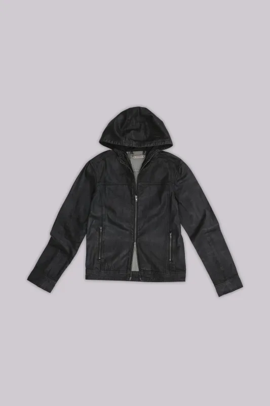 ジャケット・アウター Black Bedrock Waxed Hooded Denim Jacket Bedrock Waxed Denim Jacket | Jaded London | Clothing