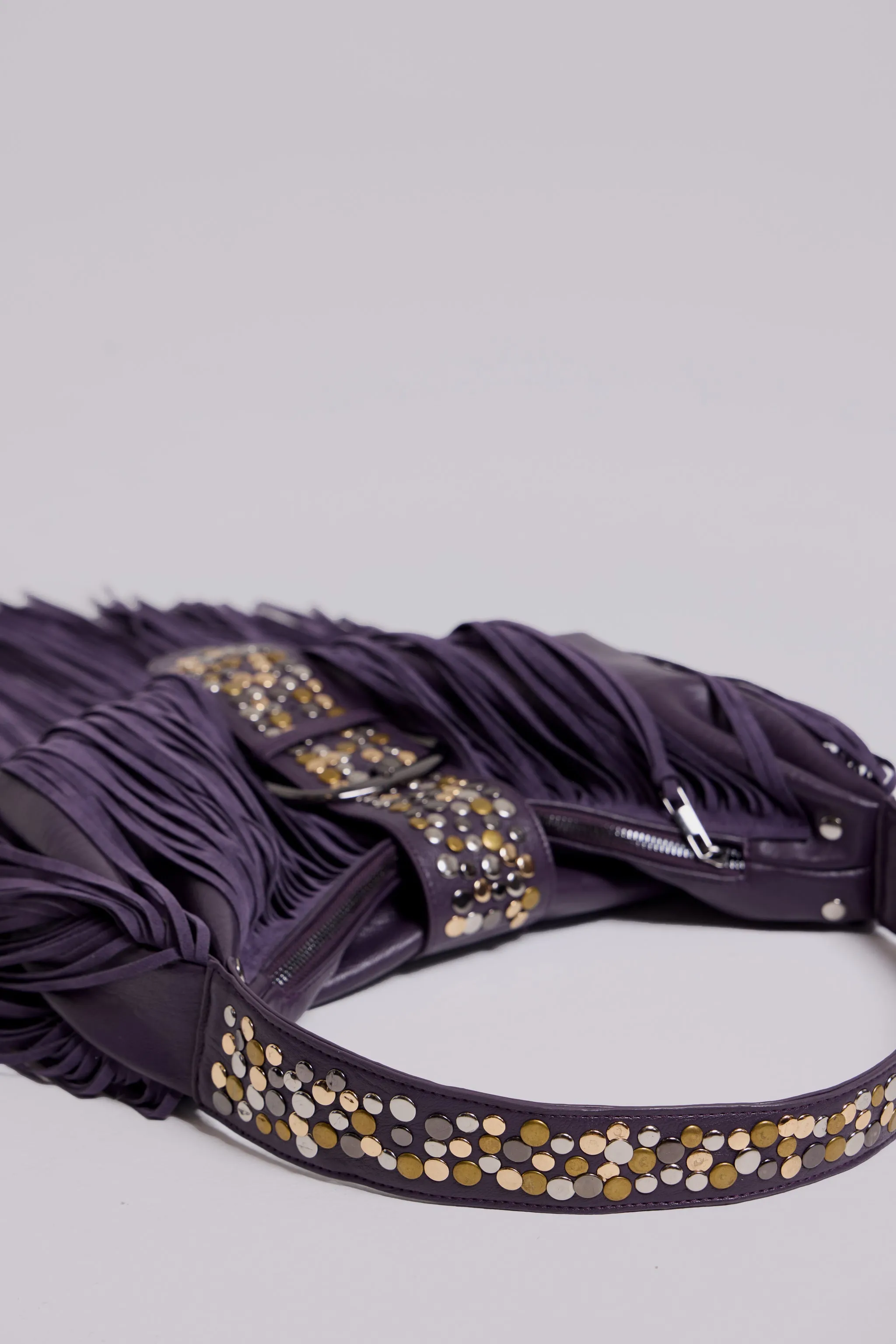 Amethyst Fringe Studded Shoulder Bag sold by Jaded London product image thumbnail 4