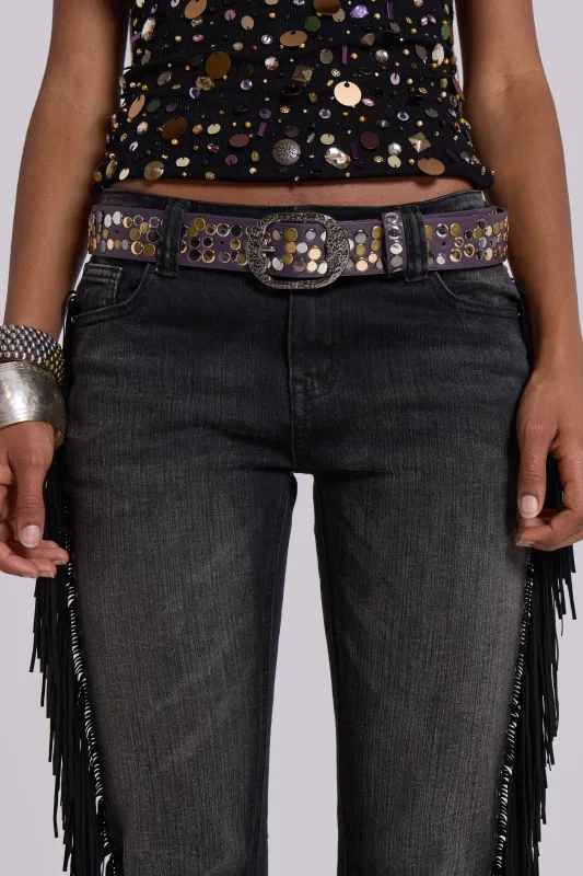 Amethyst Studded belt sold by Jaded London