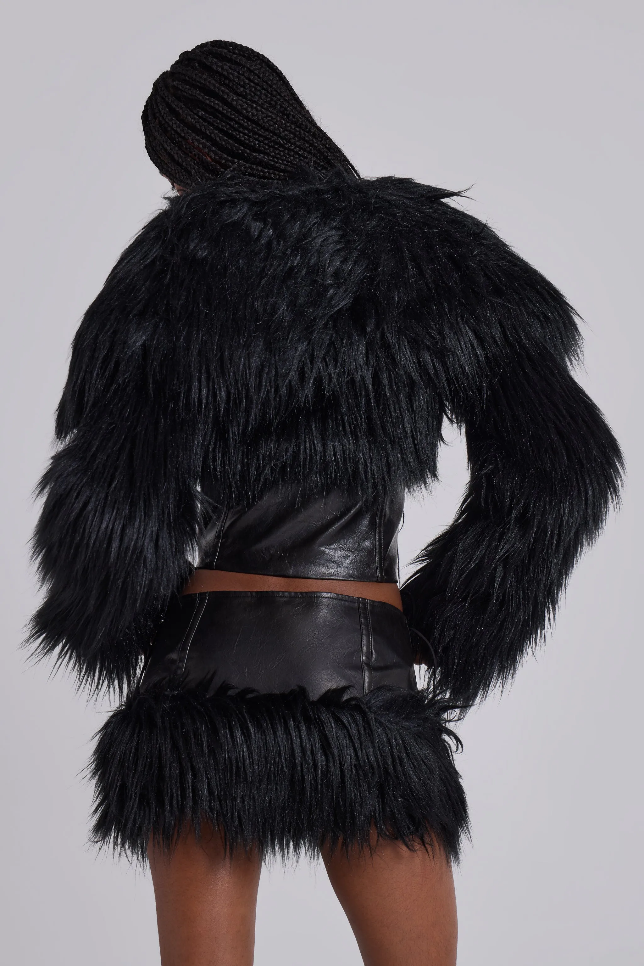 Viera Faux Fur and Leather Jacket sold by Jaded London product image thumbnail 3
