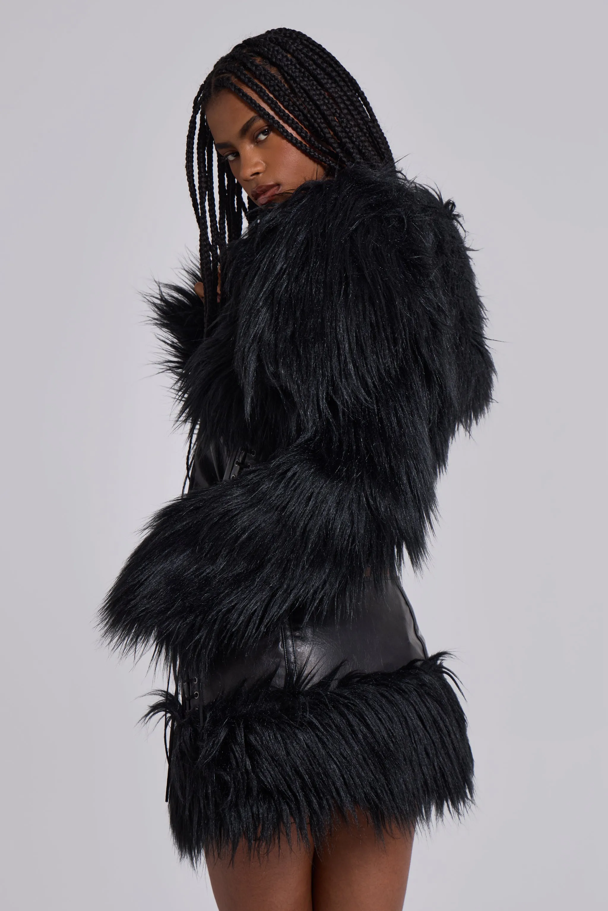 Viera Faux Fur and Leather Jacket sold by Jaded London product image thumbnail 5