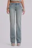 Cassia Cooper Bootcut Jeans in Light Blue sold by Jaded London