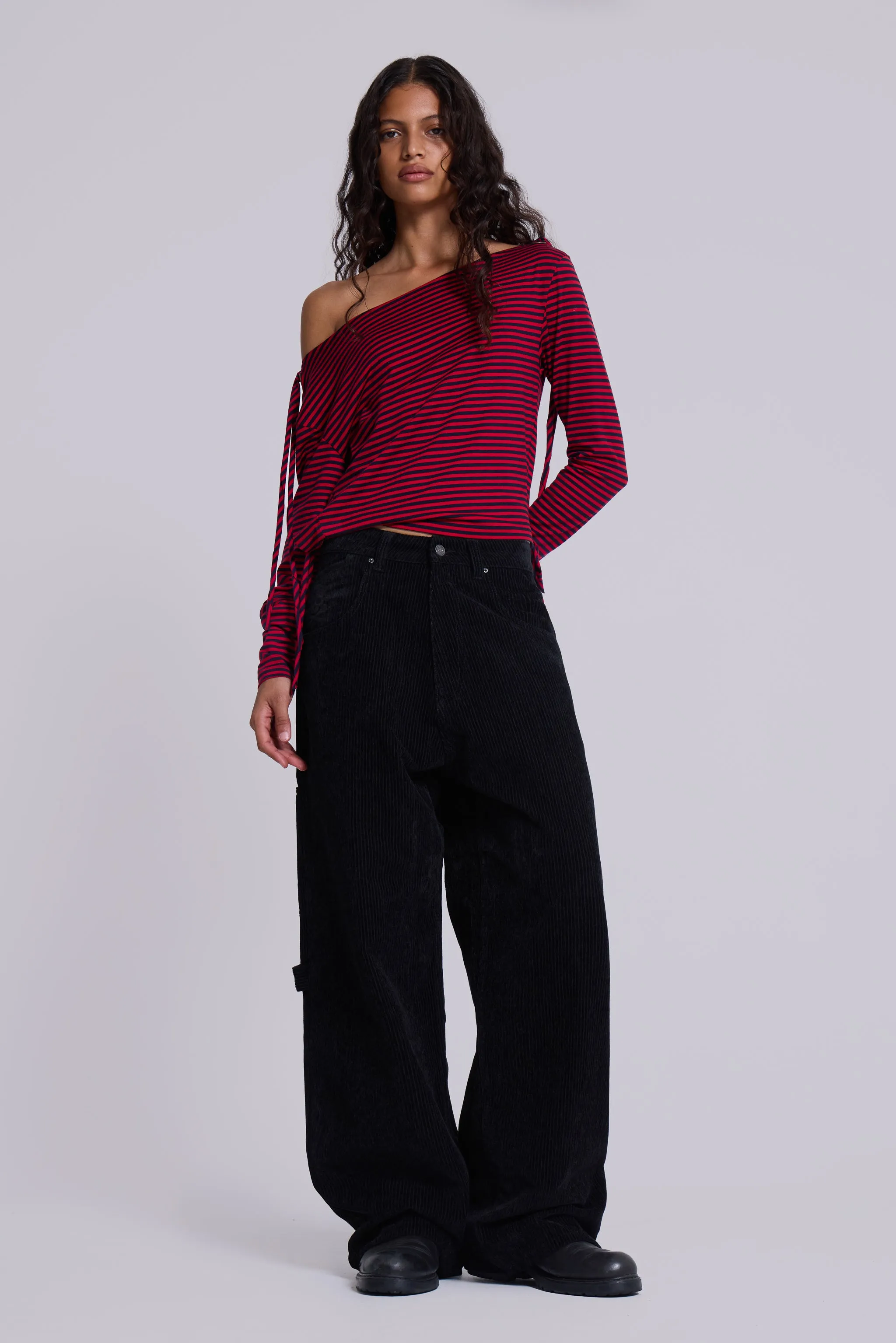 Black Skull Cord Colossus Jeans sold by Jaded London product image thumbnail 2