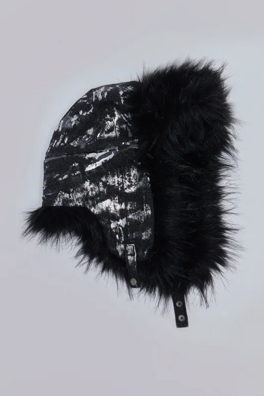 Gunmetal Denim Trapper Hat sold by Jaded London