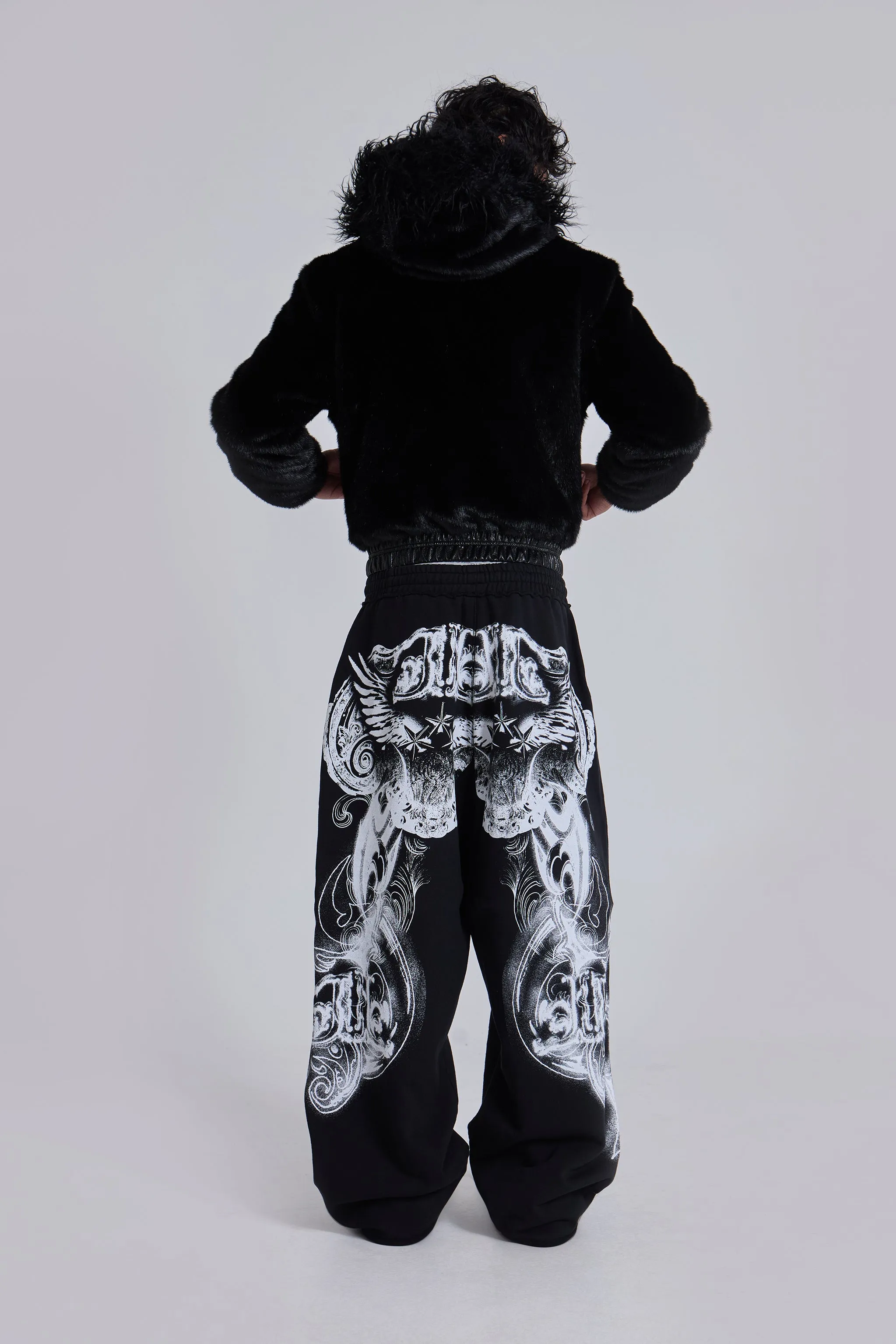 Black Gothic Print Baggy Monster Joggers sold by Jaded London product image thumbnail 2