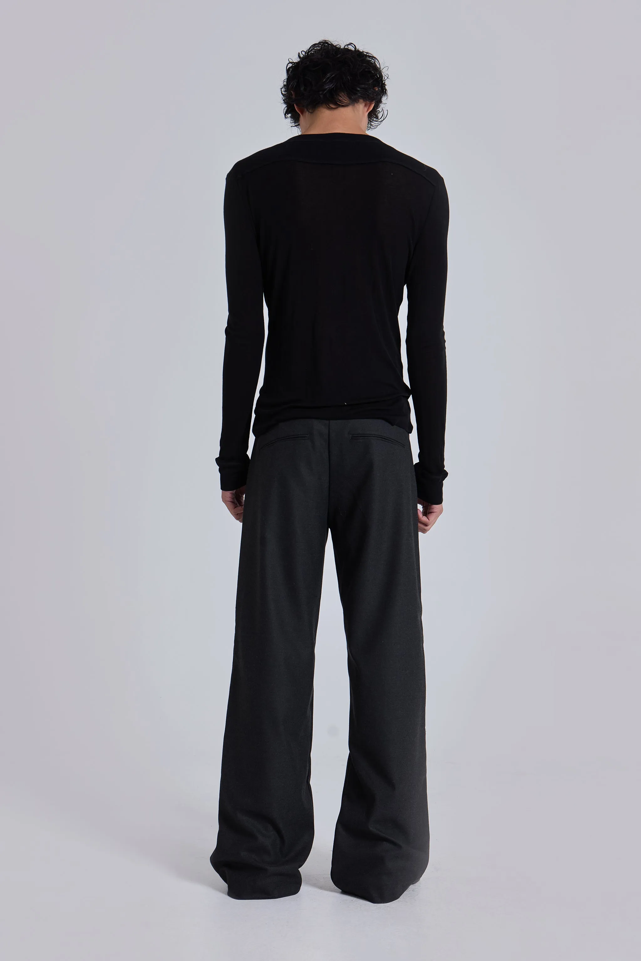Charcoal Stacked Straight Suit Pants sold by Jaded London product image thumbnail 4