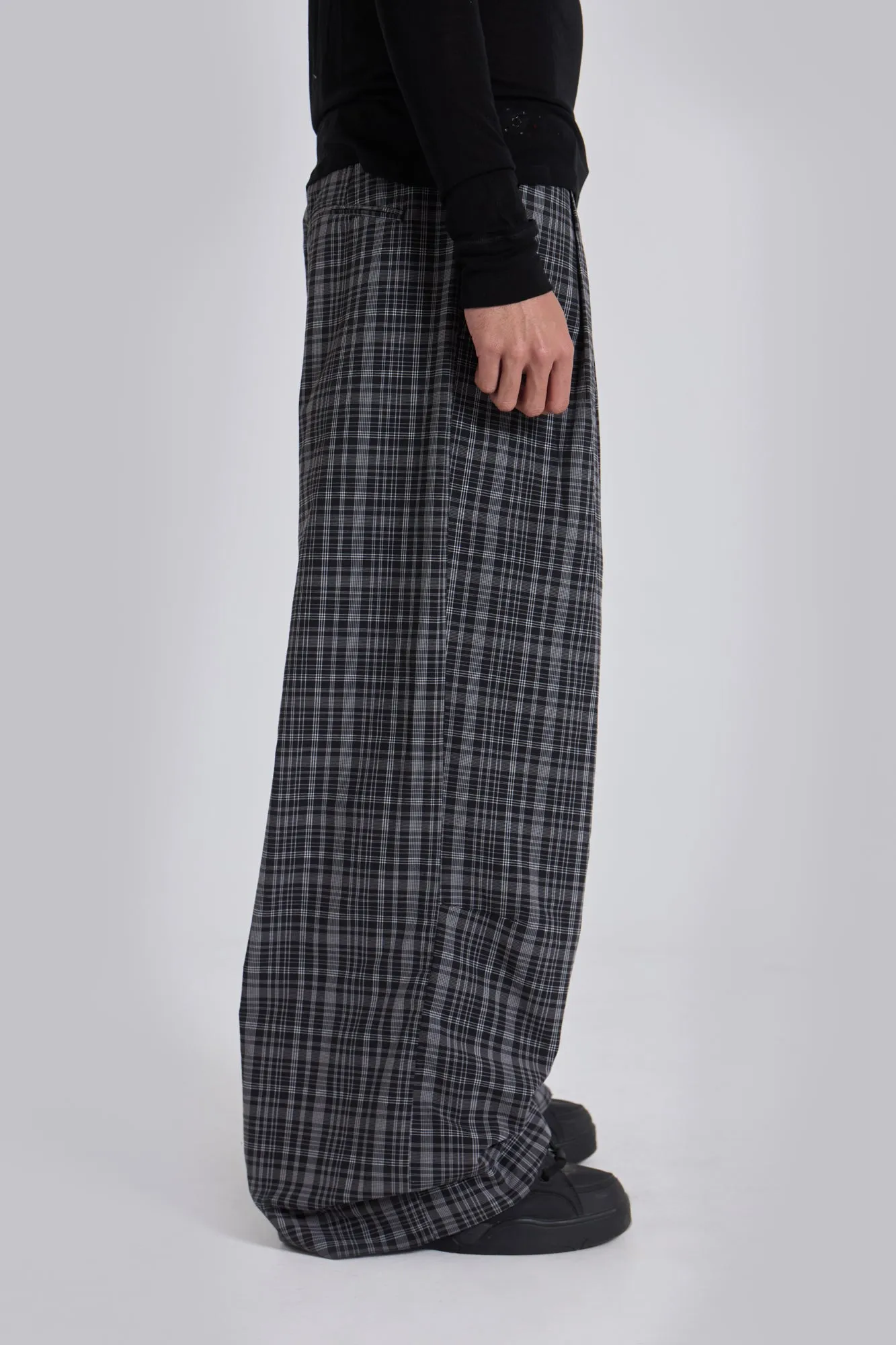 Black Check Goliath Suit Trousers sold by Jaded London product image thumbnail 3