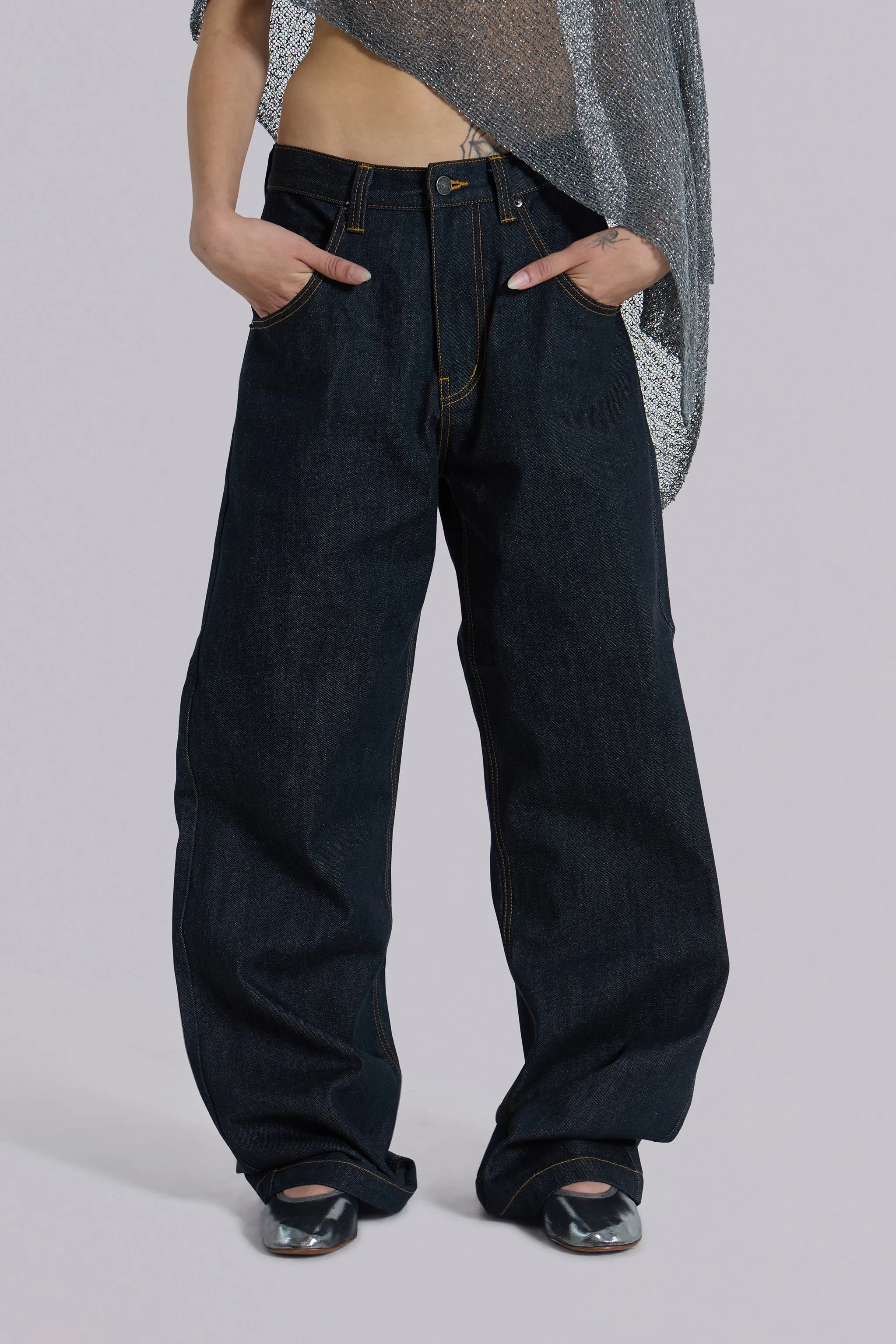 Indigo Axis Jeans sold by Jaded London product image thumbnail 5