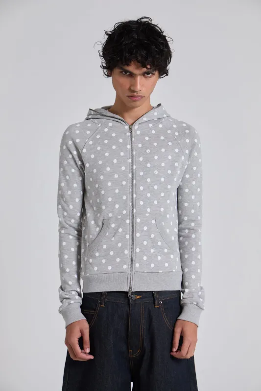 Grey Polkadot Hoodie sold by Jaded London