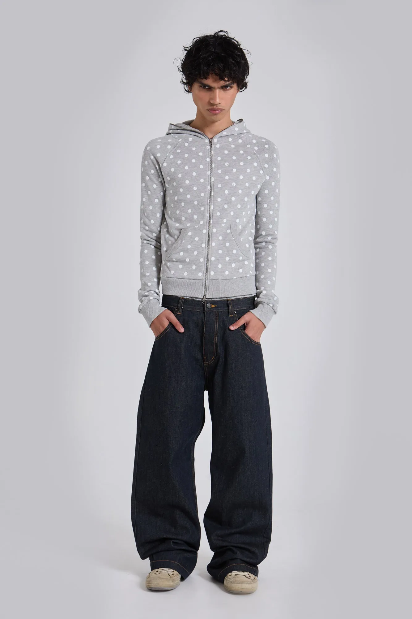 Grey Polkadot Hoodie sold by Jaded London product image thumbnail 2
