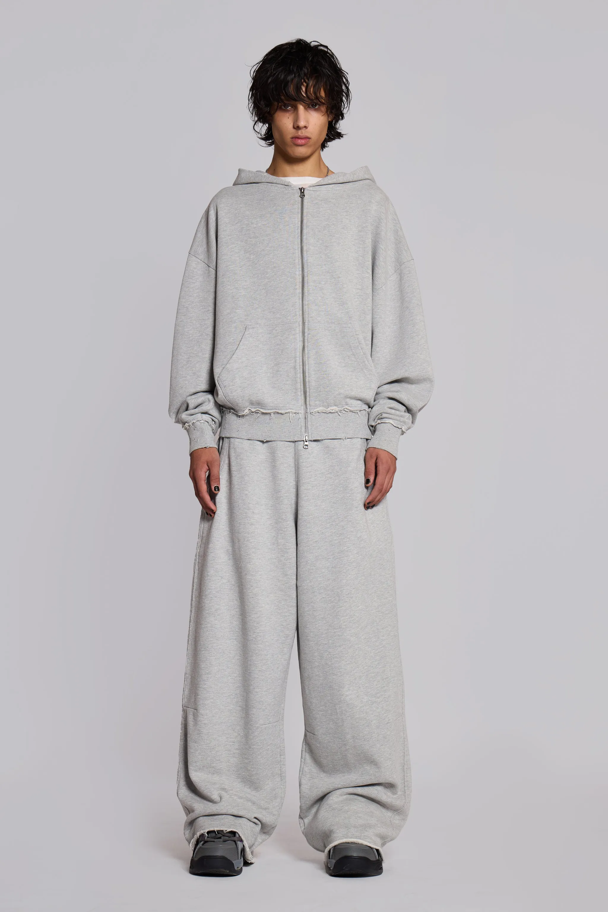 Grey Marl Oversized Monster Hoodie sold by Jaded London