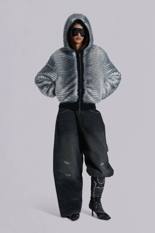 White Bear Faux Fur Jacket sold by Jaded London