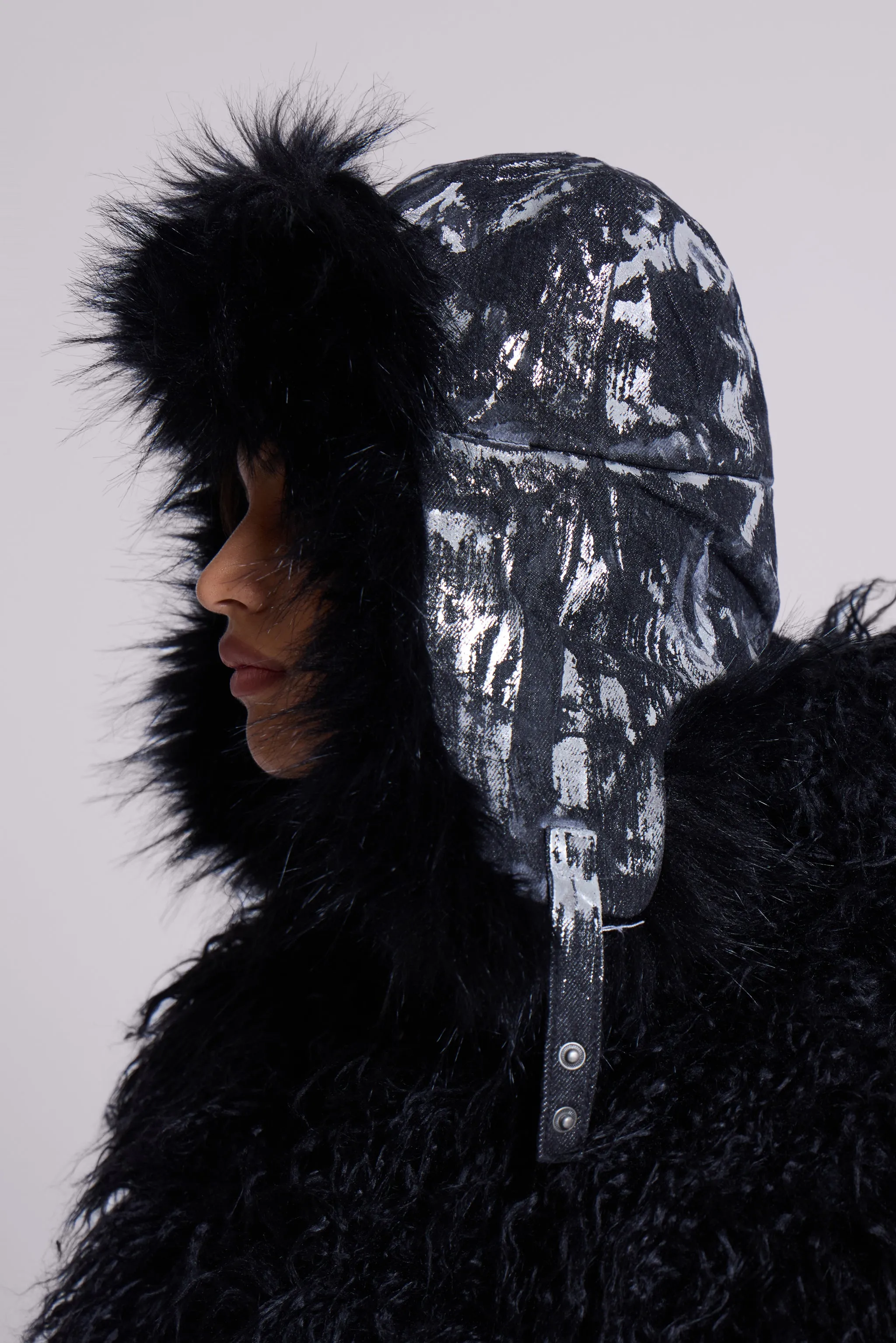 Gunmetal Denim Trapper Hat sold by Jaded London product image thumbnail 2