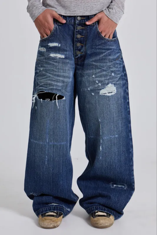 Rip and Repair Cross Low Rise Colossus sold by Jaded London