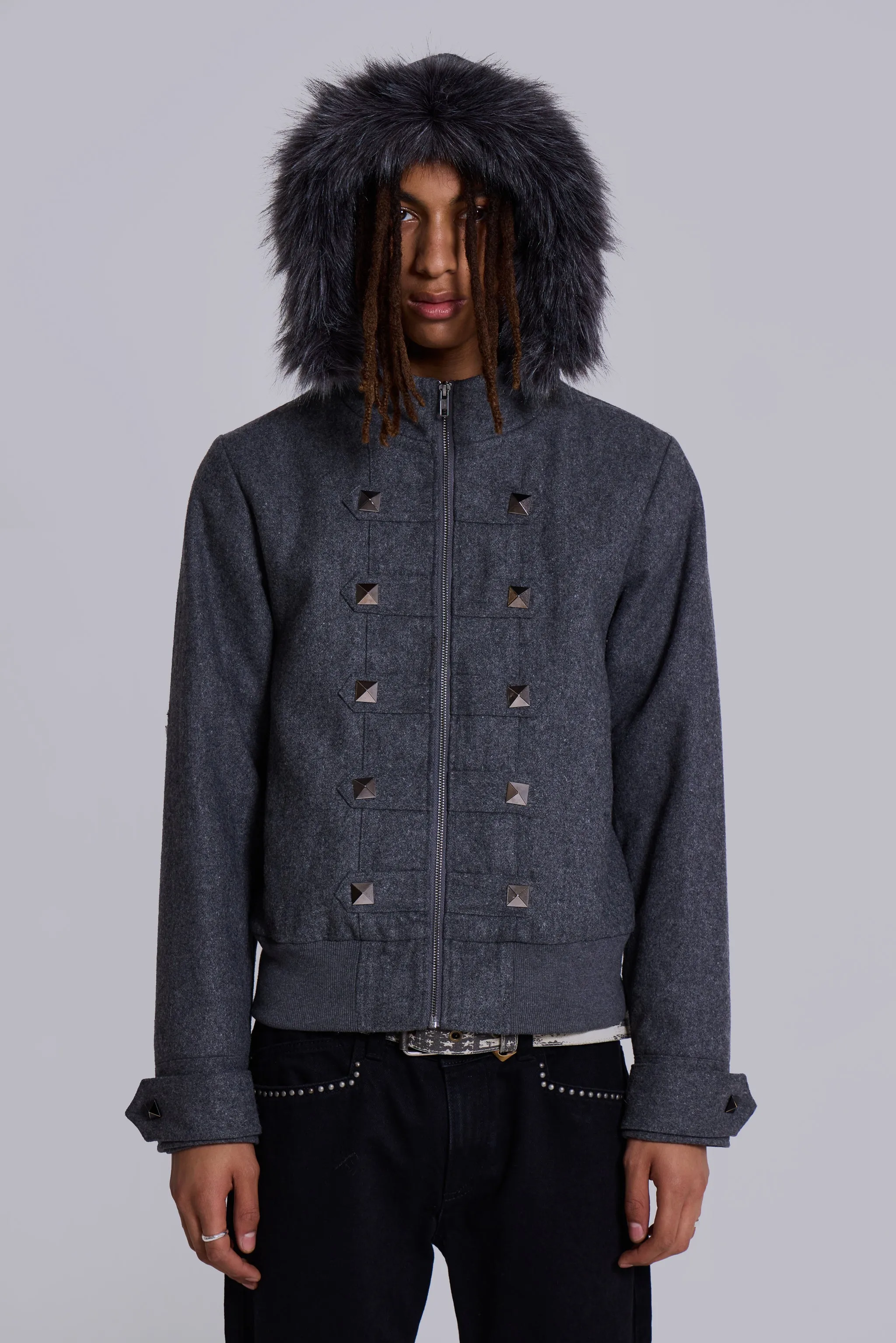 Marl Military Hooded Jacket sold by Jaded London product image thumbnail 3
