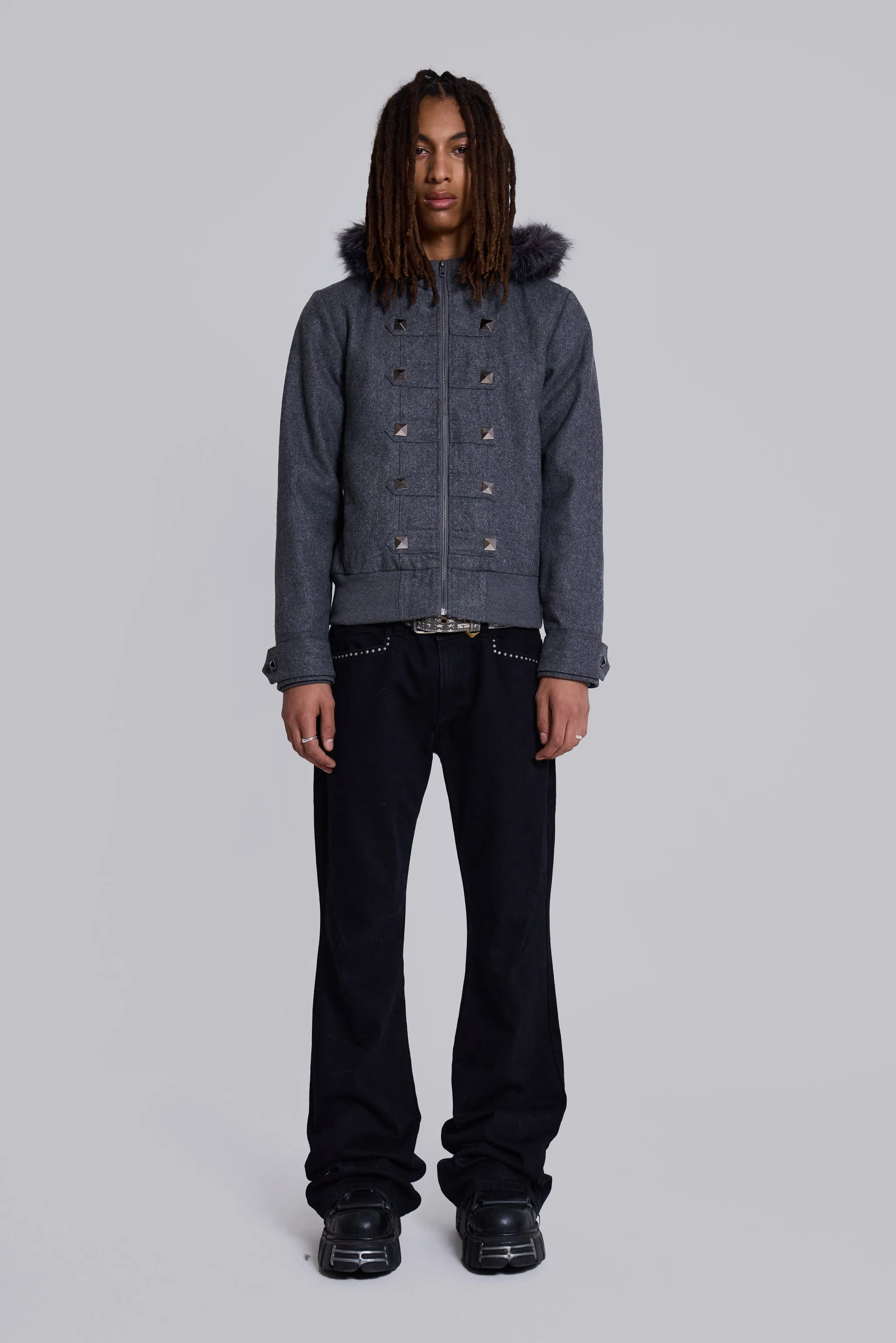 Marl Military Hooded Jacket sold by Jaded London product image thumbnail 2