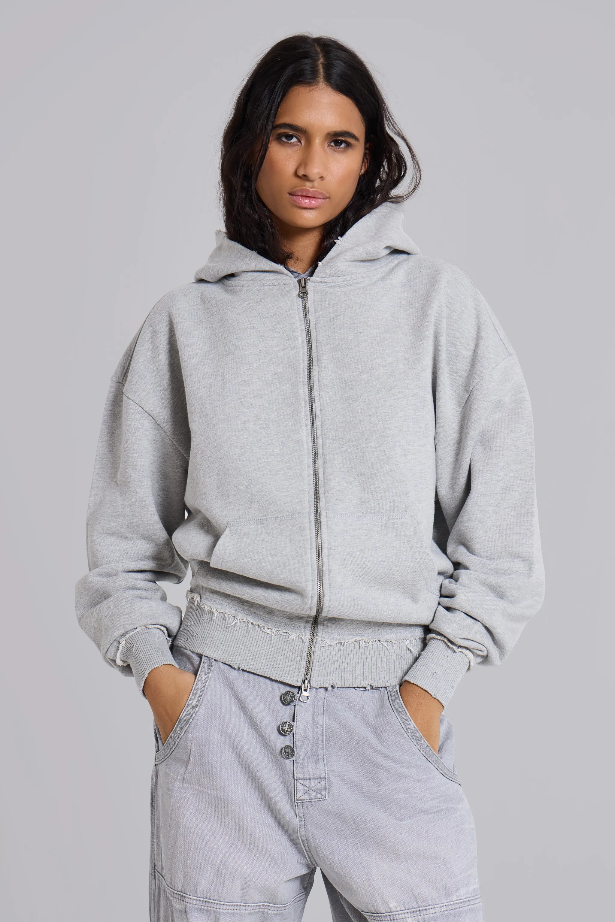 Grey Marl Oversized Monster Hoodie sold by Jaded London product image thumbnail 2