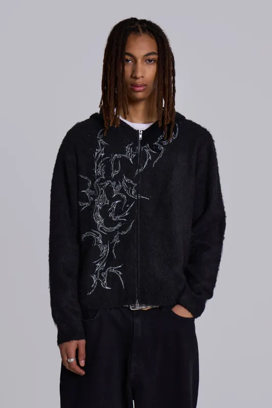 Scratch Mohair Zip-Up Hoodie sold by Jaded London