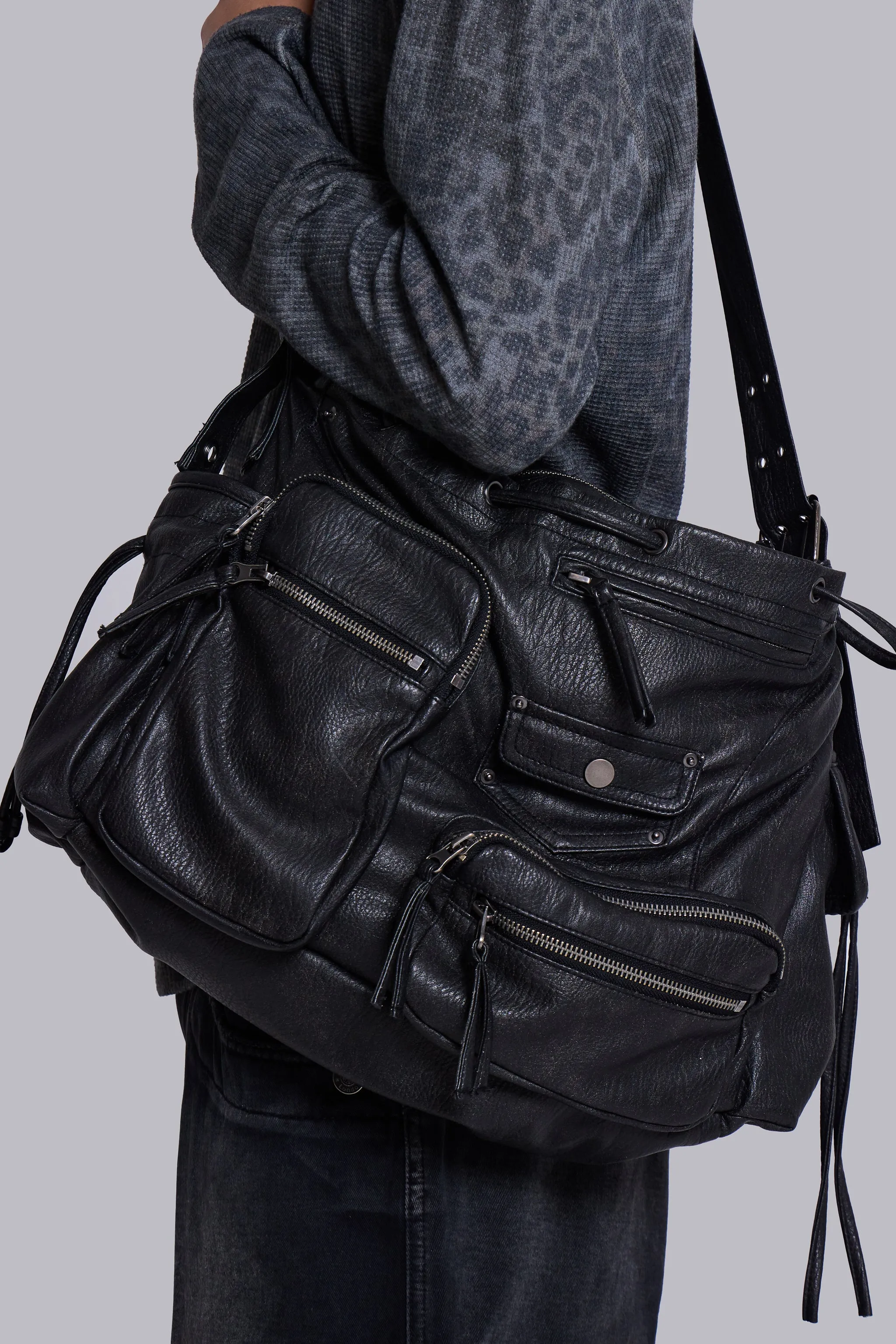 Faux Leather Utility Satchel sold by Jaded London product image thumbnail 4